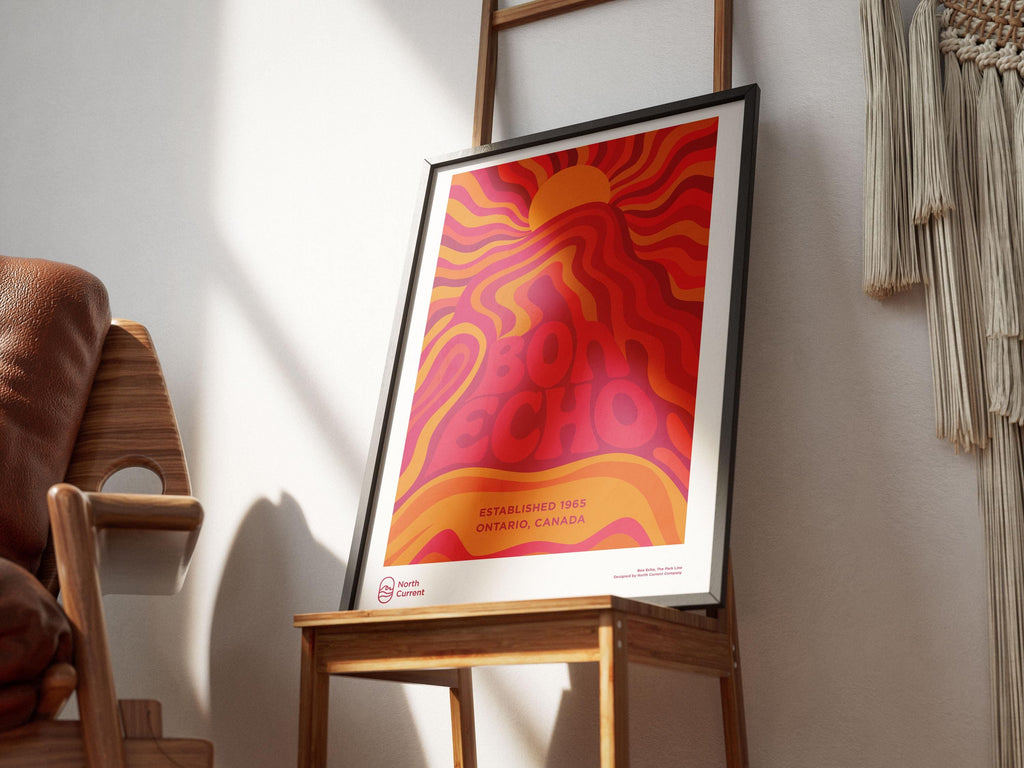 Bon Echo Ontario Park Poster: Retro Mid-Century Travel Print