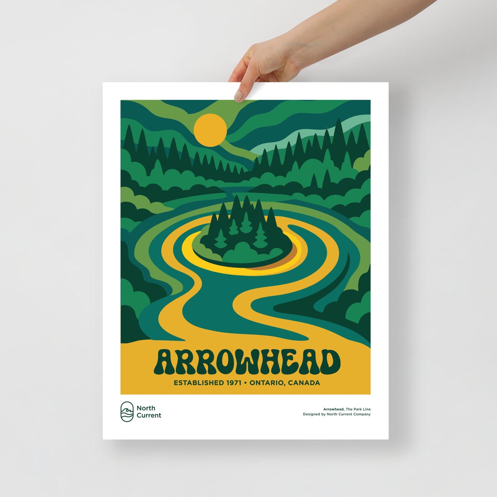 Arrowhead Retro Ontario Park Poster – Vintage-Style Travel Print, 1960s Midcentury Design | 12x16, 16x20, 18x24, 24x36 Wall Art