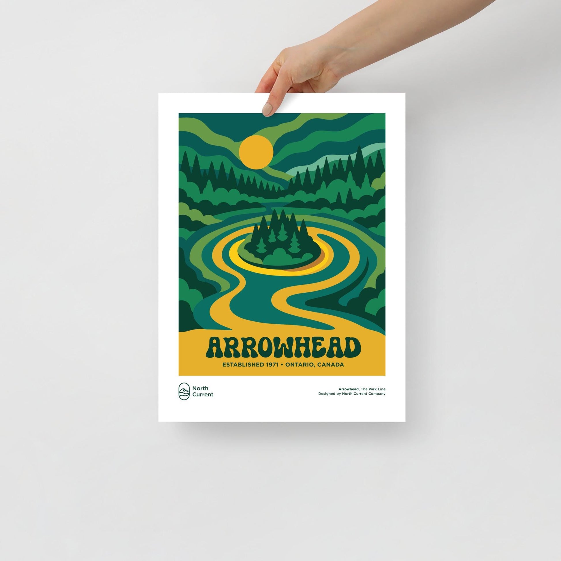 Arrowhead Retro Ontario Park Poster – Vintage-Style Travel Print, 1960s Midcentury Design | 12x16, 16x20, 18x24, 24x36 Wall Art