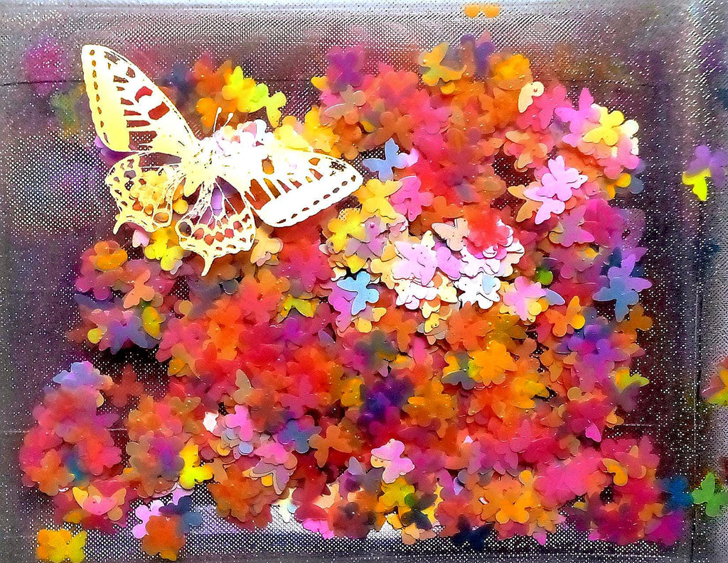 SALE! Liquid Glitter Jelly Wallet with Confetti Multicolor Neon Butterflies Shimmer & Iridescent Holographic Laser Holograms. Fluorescent !