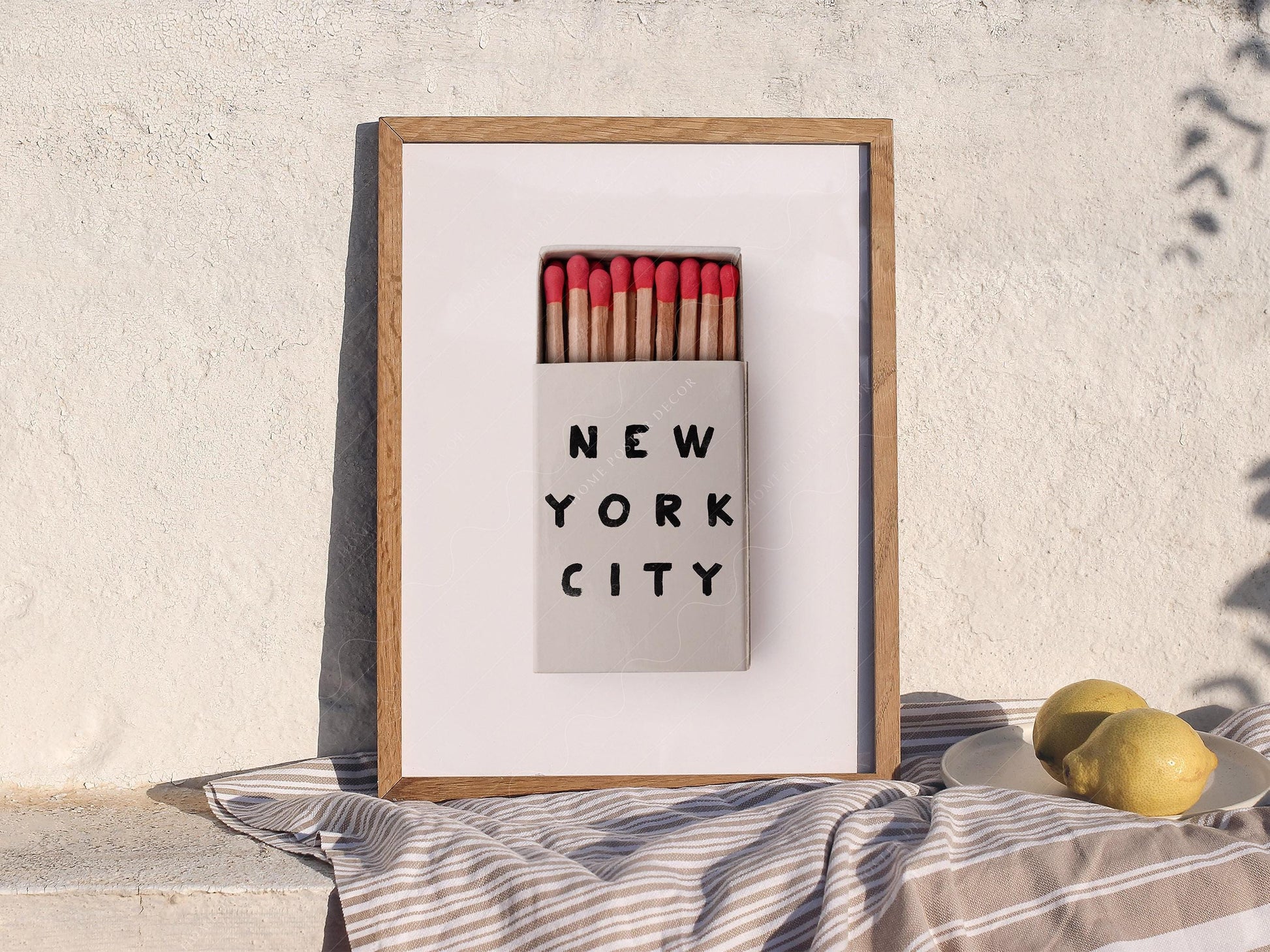 New York City Matchbox Print – Minimalist Retro Wall Art Poster