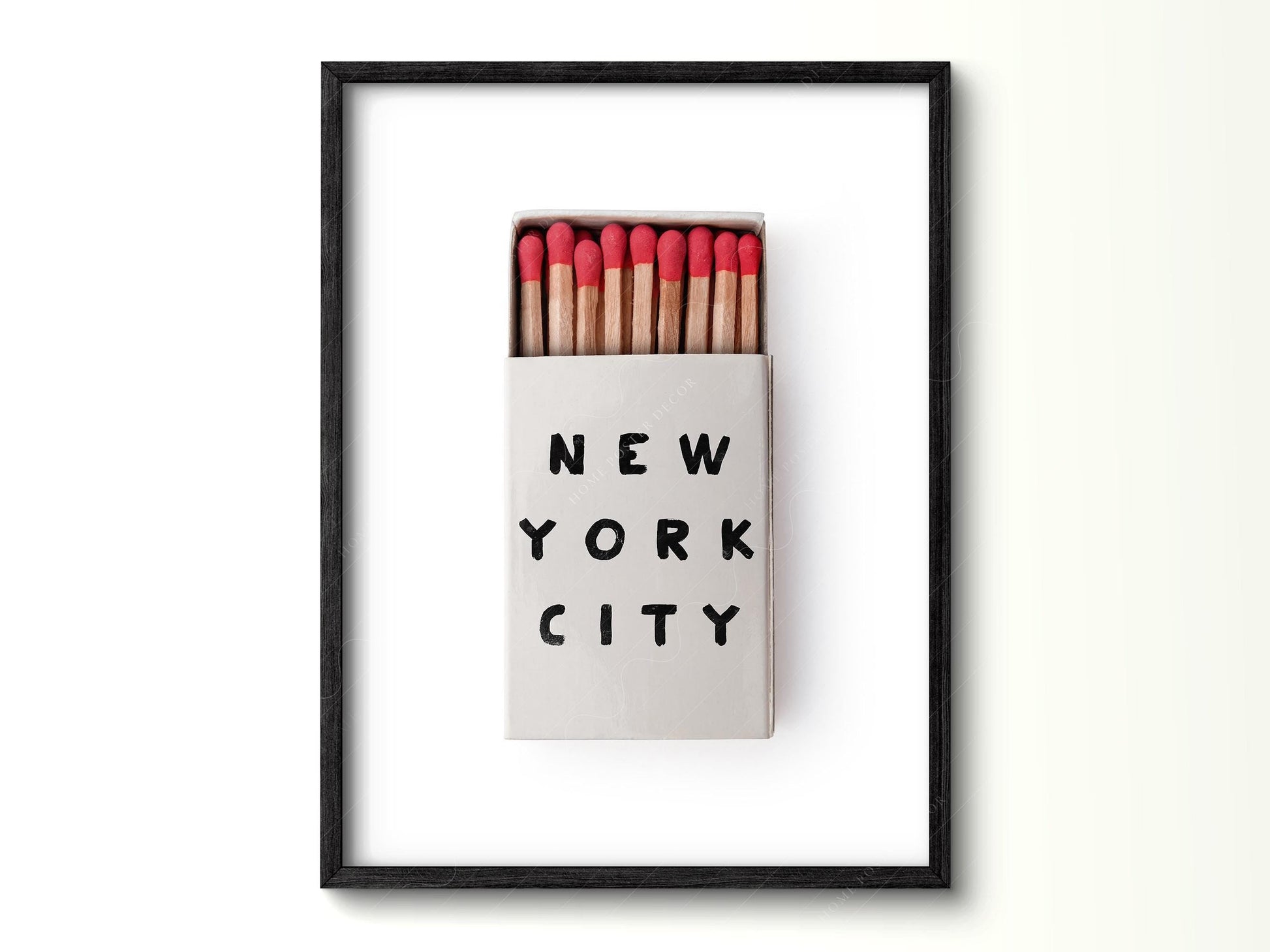 New York City Matchbox Print – Minimalist Retro Wall Art Poster