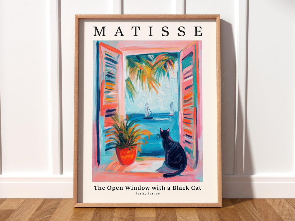 Matisse Inspired - The Open Window with a Black Cat Print – Colorful Wall Art