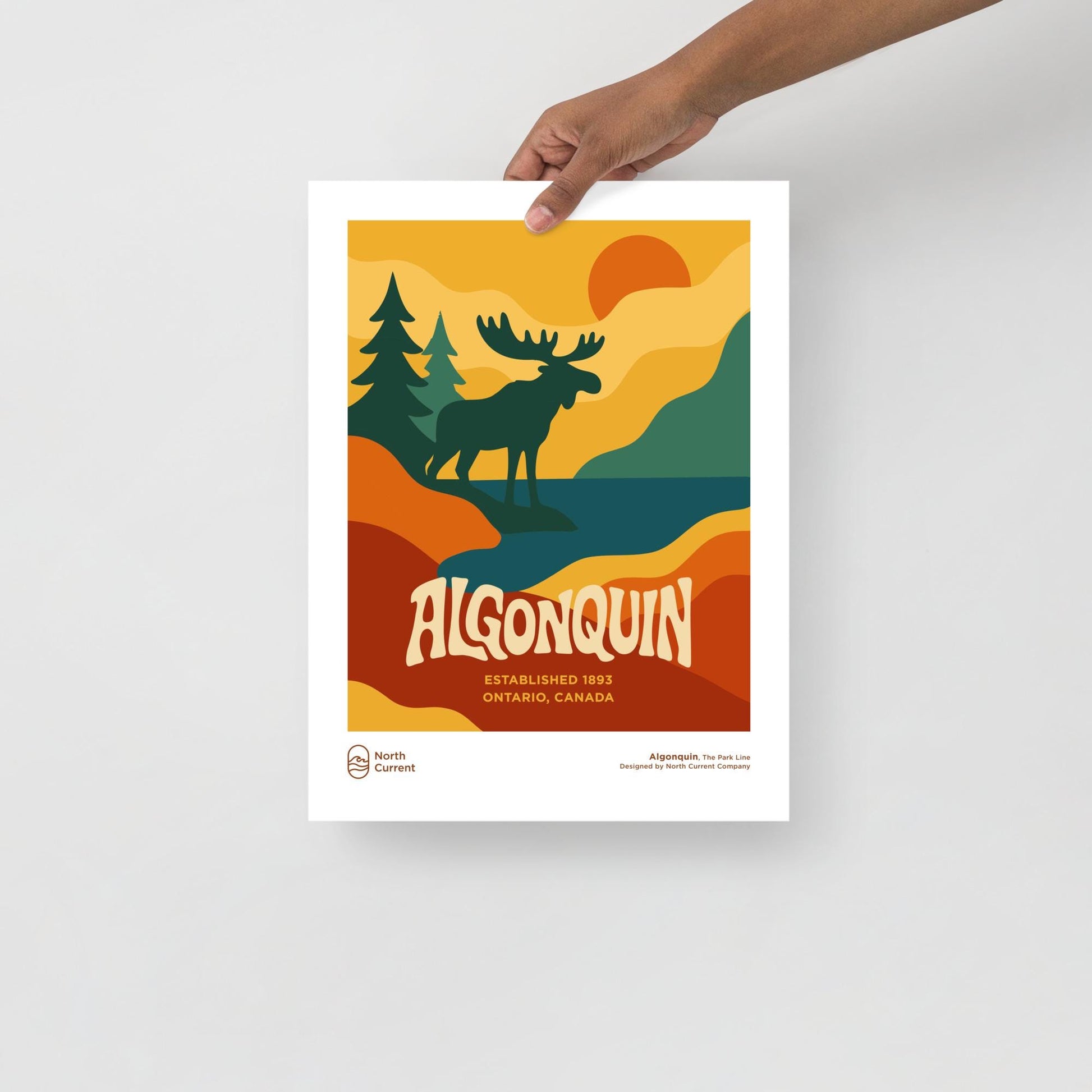 Algonquin Retro Ontario Park Poster – Vintage-Style Travel Print, 1960s Midcentury Design | 12x16, 16x20, 18x24, 24x36 Wall Art