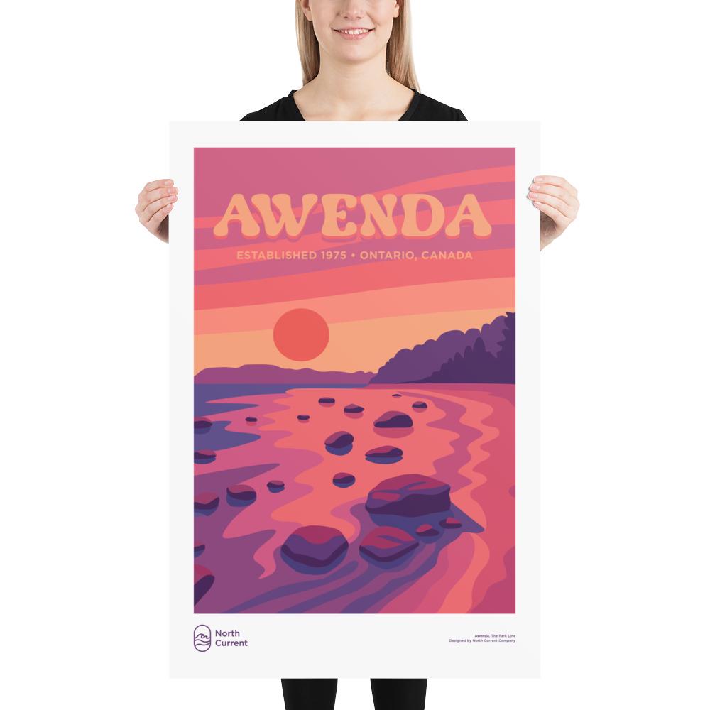 Awenda Retro Ontario Park Poster – Vintage-Style Travel Print, 1960s Midcentury Design | 12x16, 16x20, 18x24, 24x36 Wall Art