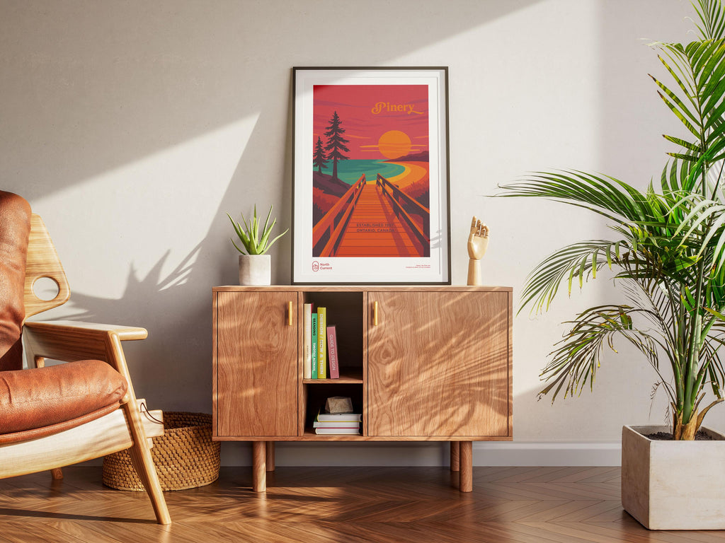 Pinery Provincial Park Poster: Vintage 1960s Travel Print, Mid-Century Modern Wall Art
