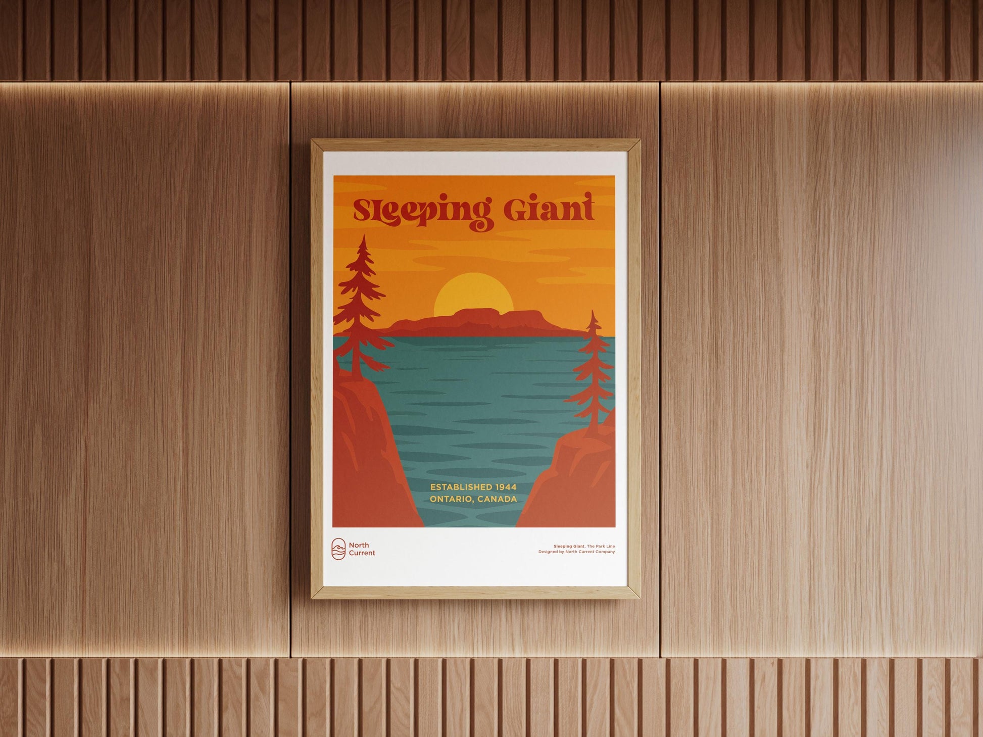 Sleeping Giant Ontario Park Poster: Retro Mid-Century Travel Print