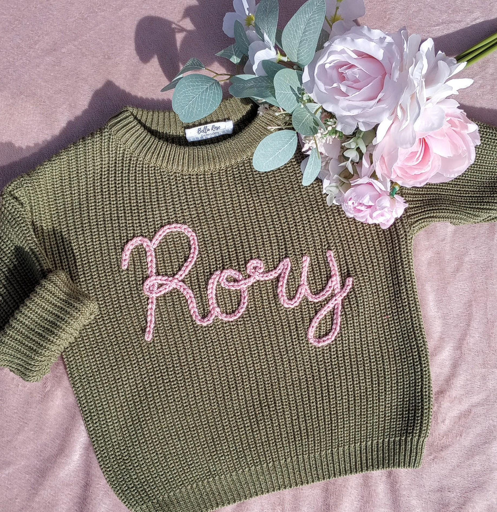 Custom Word Sweater | Infant toddler sizes  | Hand Embroidered | Custom