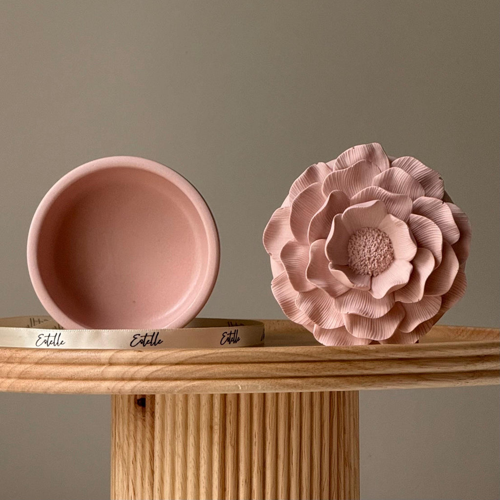 Jesmonite Flower Jar: Scandi Home Decor, Jewelry Storage Dish