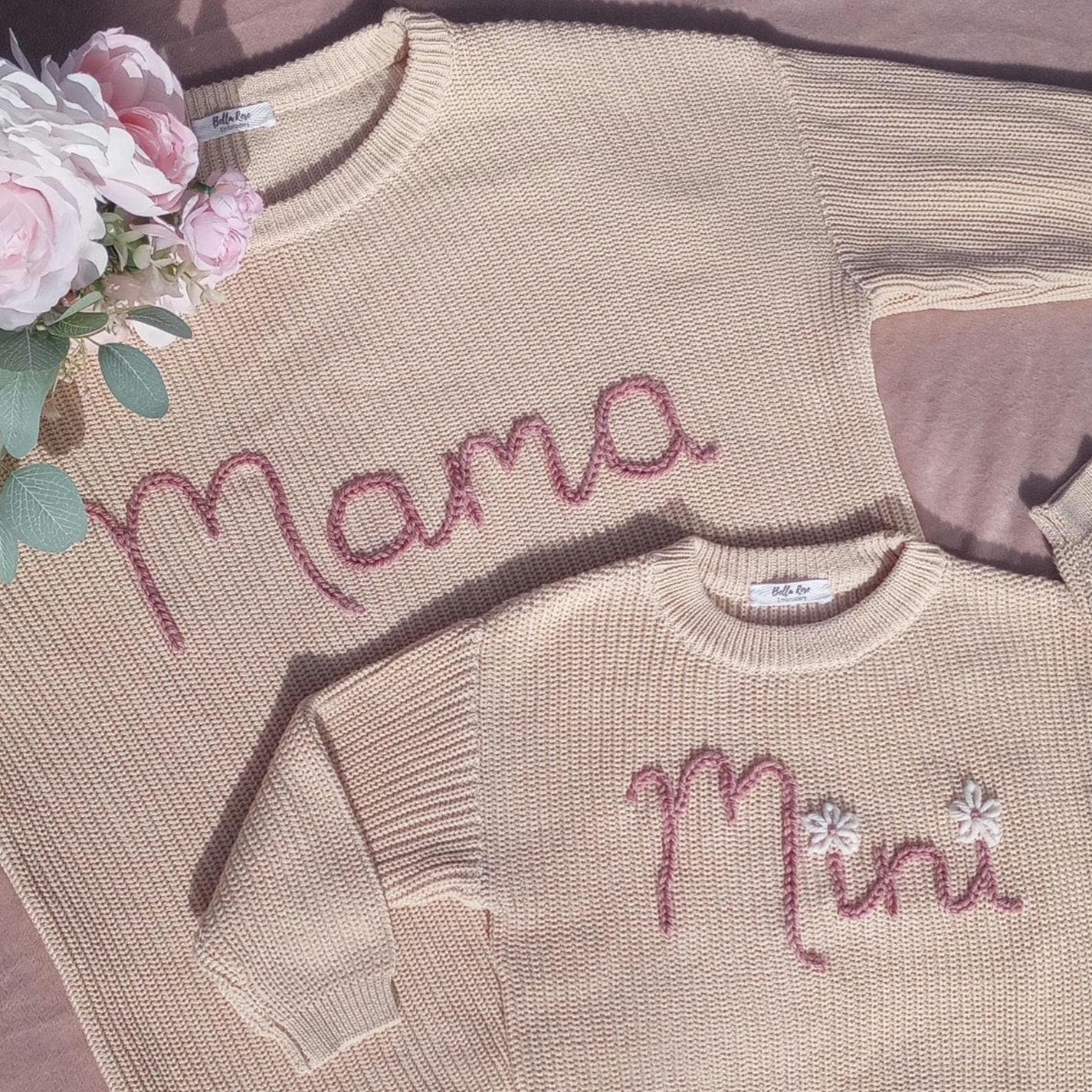 Adult size | CUSTOM Name or Word Sweater | Hand Embroidered Sweater