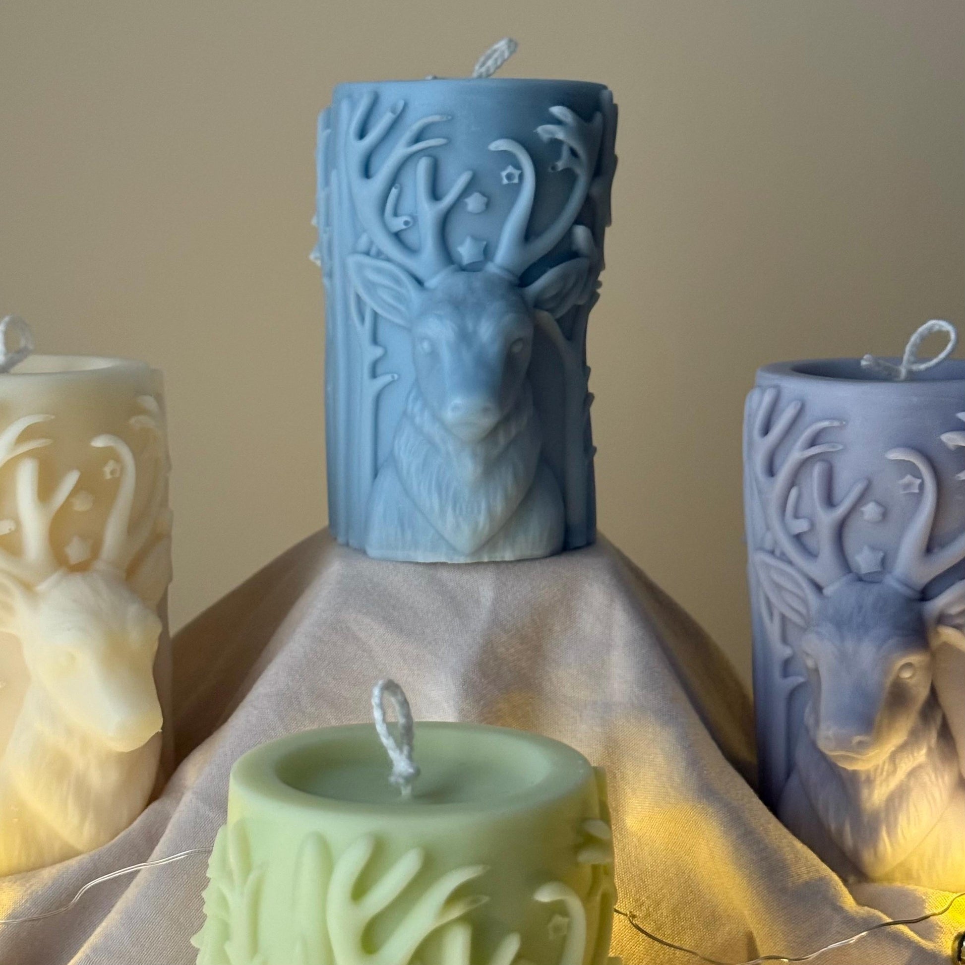 Handmade Christmas Reindeer Soy Candle: Holiday Home Decor