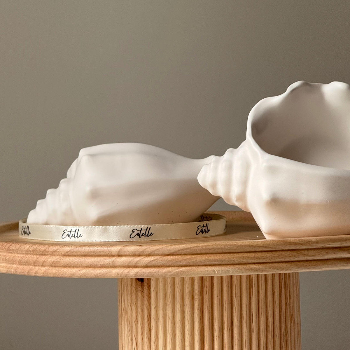 Conch Shell Jesmonite Trinket Tray: Coastal Jewelry Storage Dish
