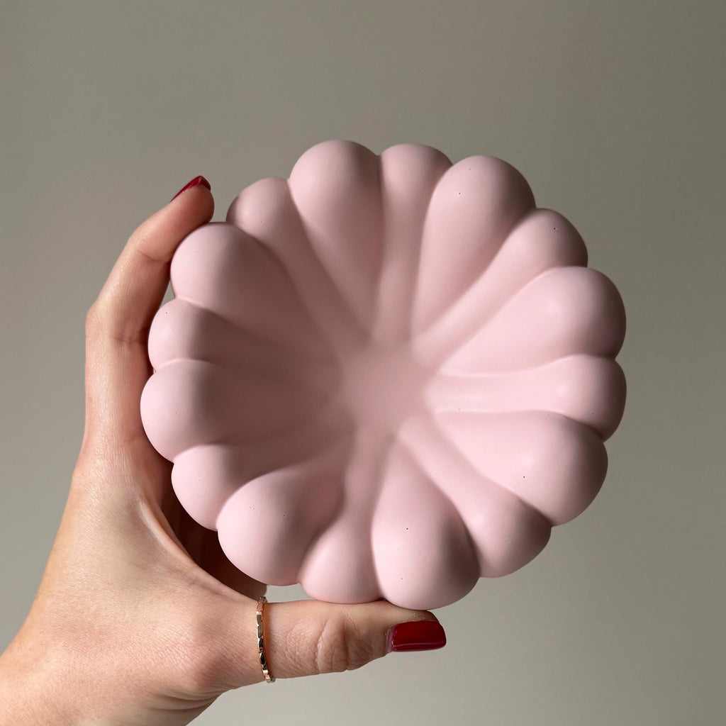 Jesmonite Trinket Tray: Round Jewelry Storage Dish, Scandi Home Decor