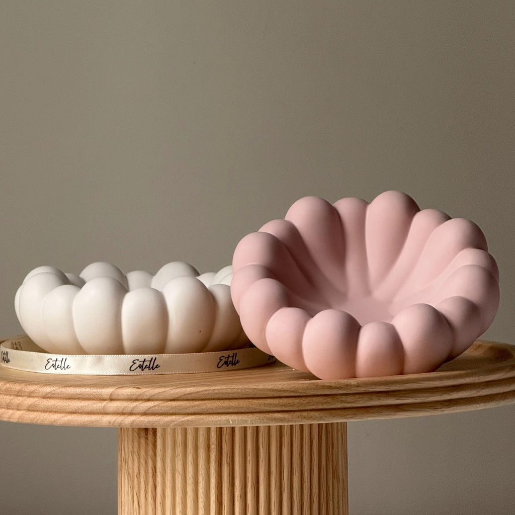 Jesmonite Trinket Tray: Round Jewelry Storage Dish, Scandi Home Decor