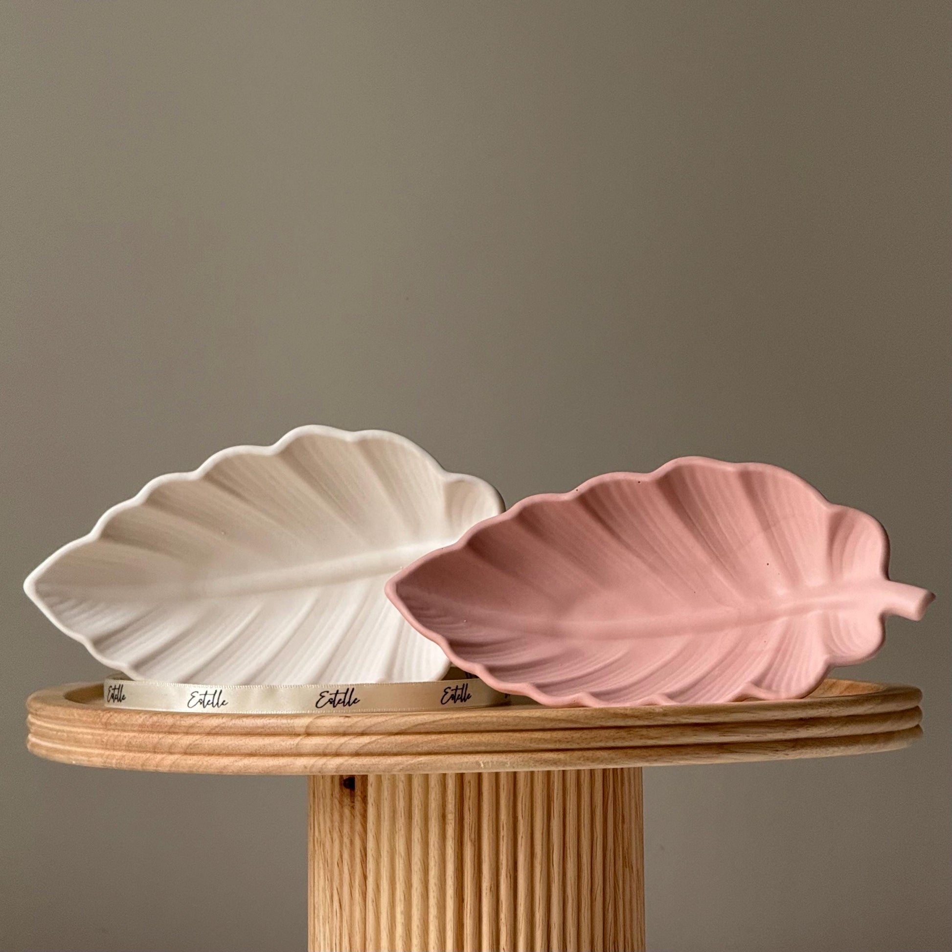 Jesmonite Leaf Tray: Scandi Jewelry Dish, Desk Organizer