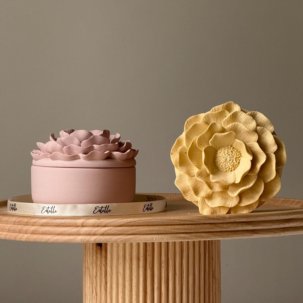 Jesmonite Flower Jar: Scandi Home Decor, Jewelry Storage Dish