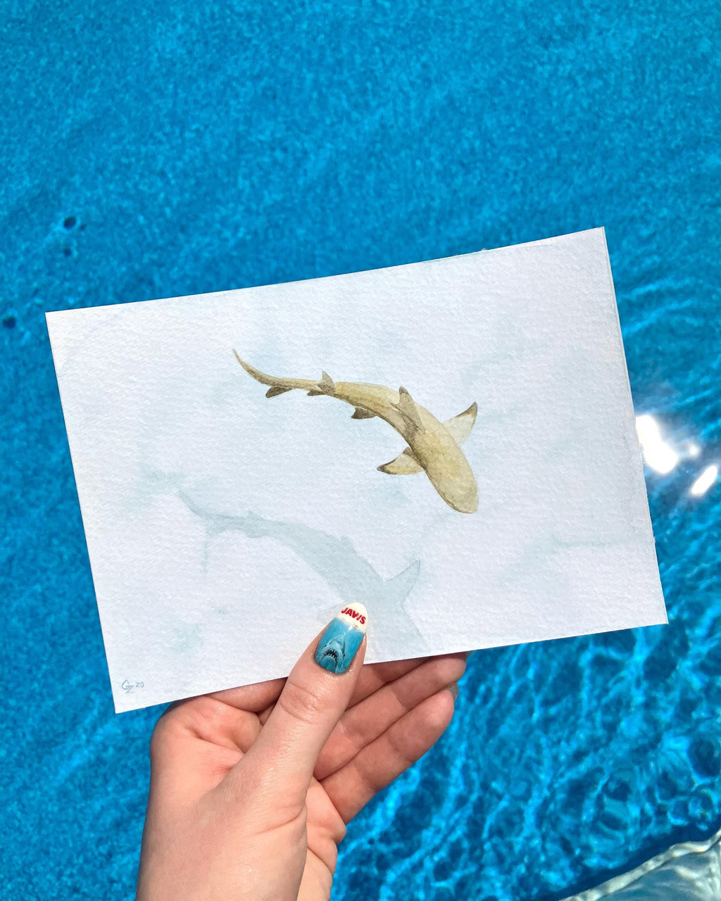 Shark Painting | Watercolour Art | Ocean Painting | One of a Kind