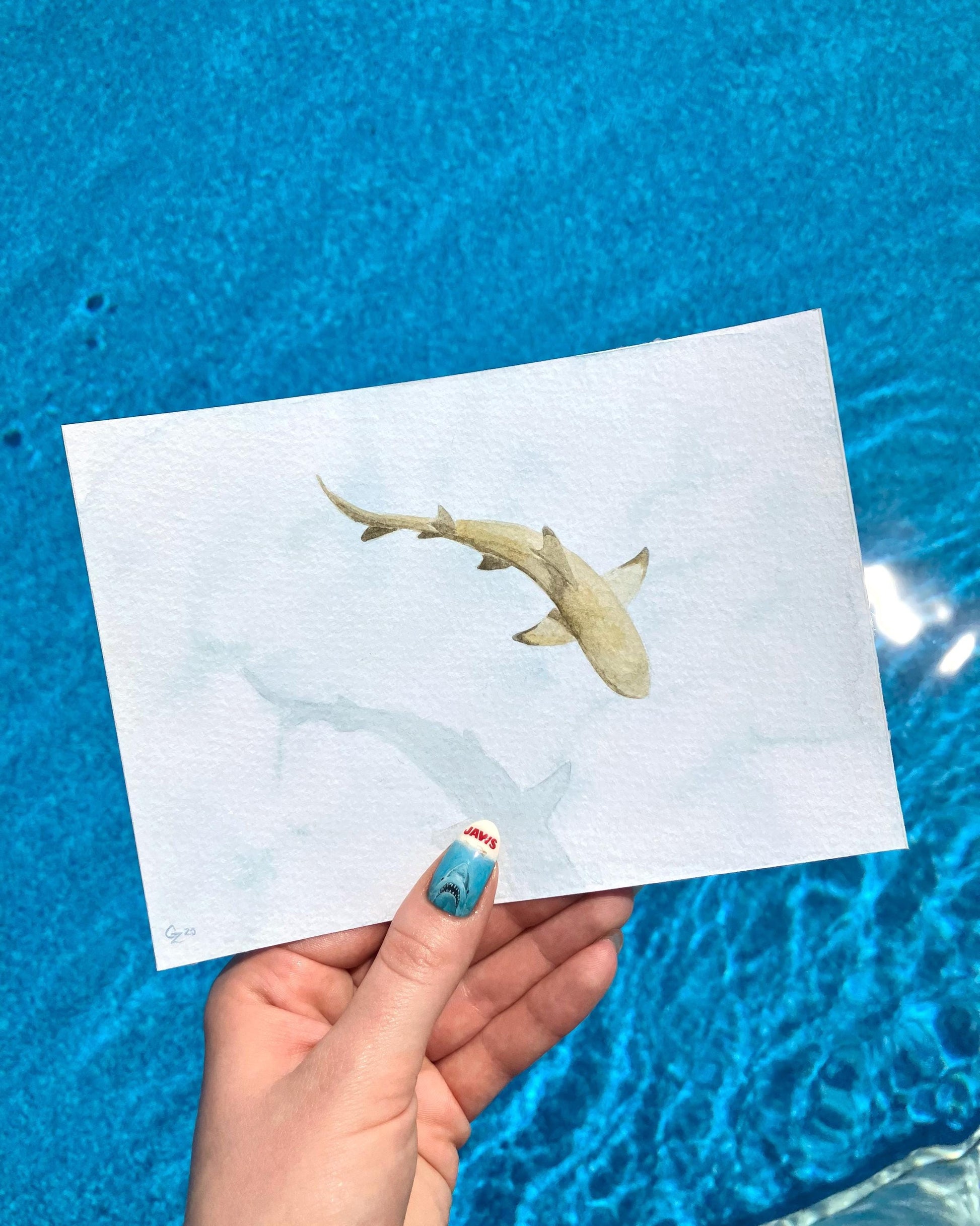 Shark Painting | Watercolour Art | Ocean Painting | One of a Kind