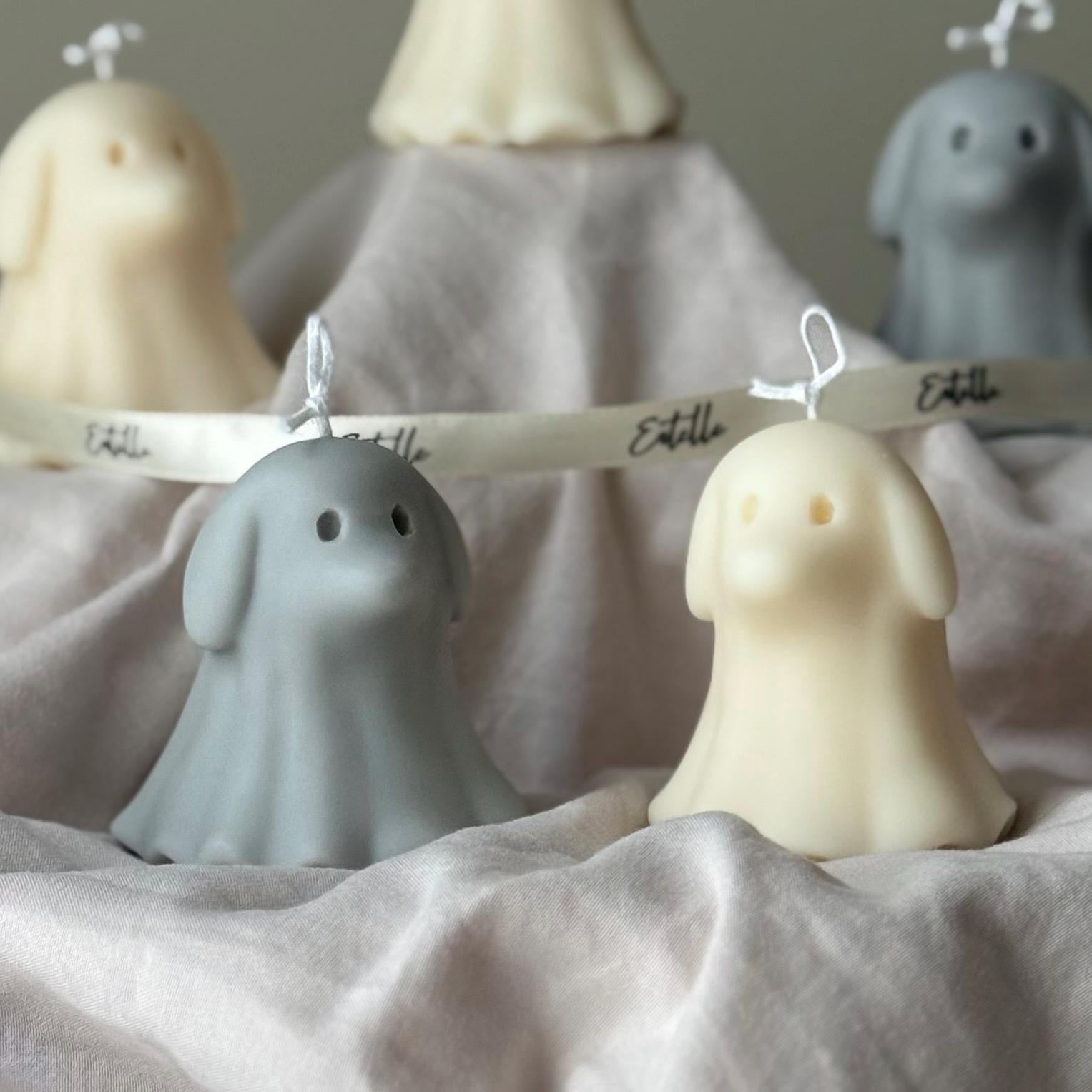 Halloween Dog Ghost Candle: Handmade Soy Wax Animal Gift