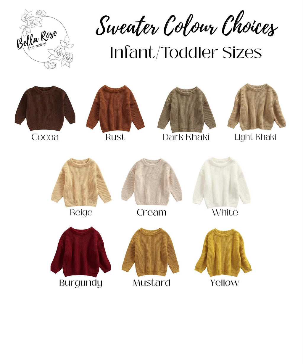 Custom Word Sweater | Infant toddler sizes  | Hand Embroidered | Custom