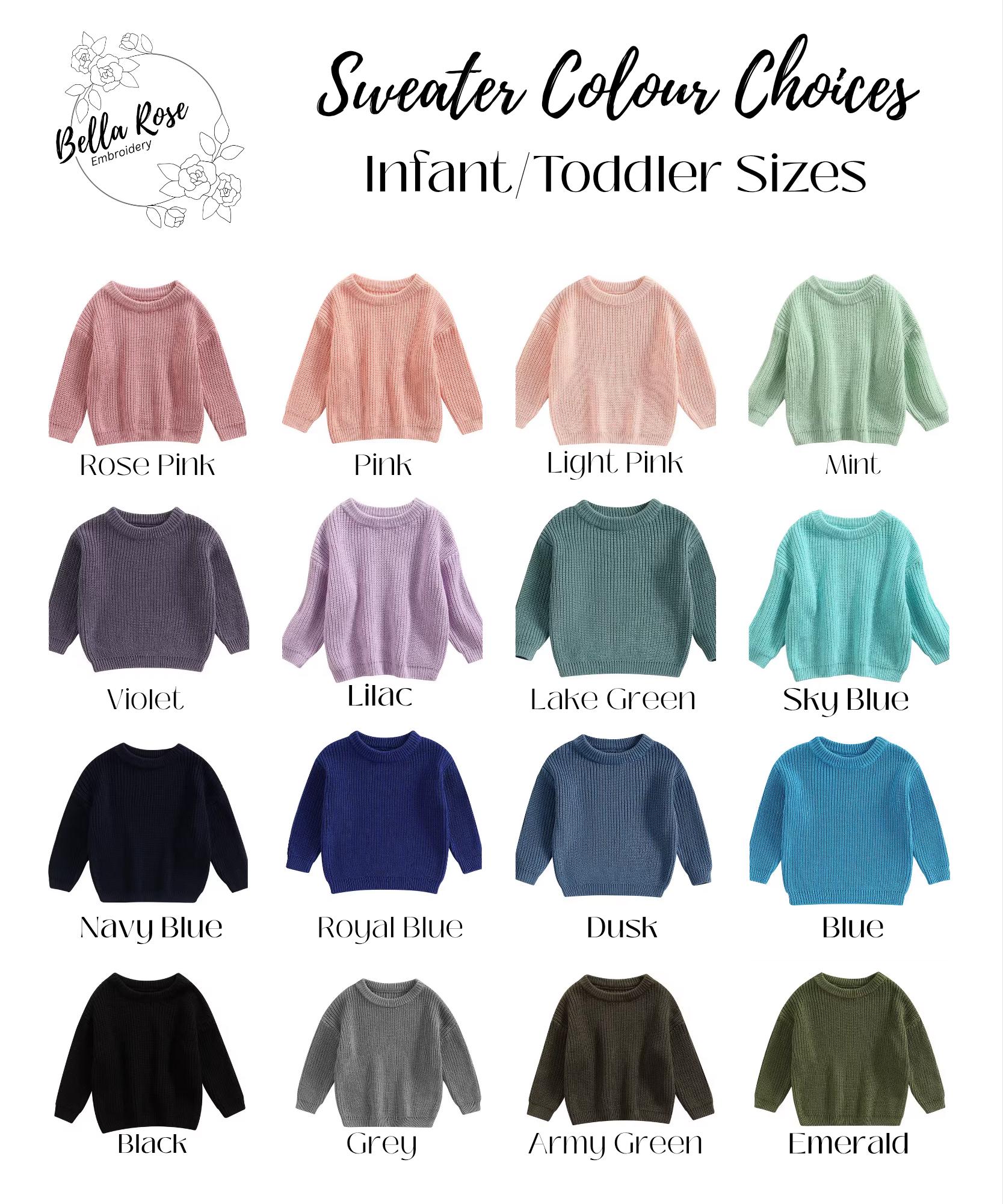 Name Sweater | Personalized | Infant toddler sizes | Hand Embroidered | Custom