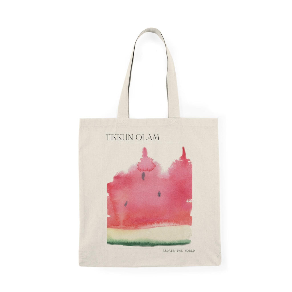 Tikkun Olam Watermelon Tote Bag – Jewish Eco-Friendly Canvas Bag