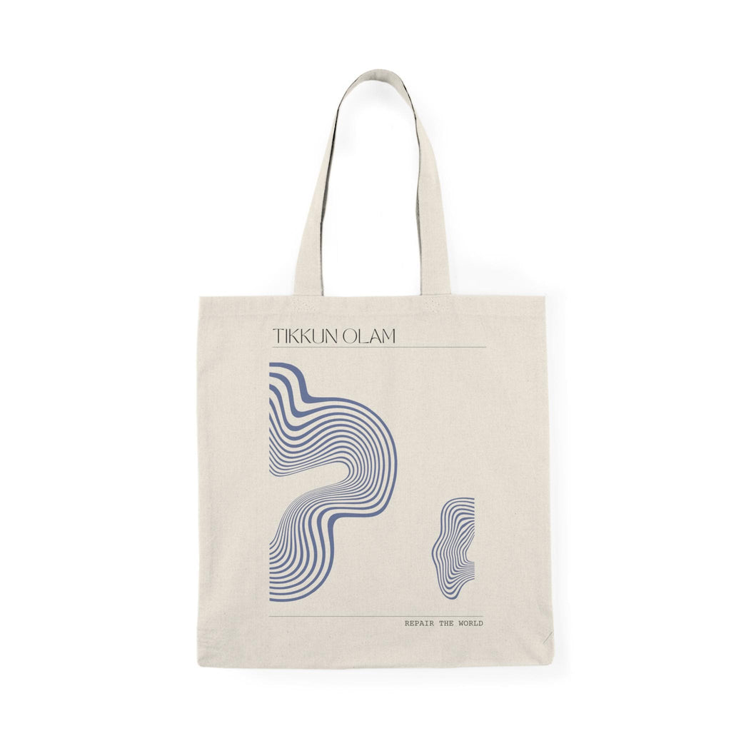 Tikkun Olam Jewish Tote Bag – Abstract Squiggle Art, Eco-Friendly Cotton