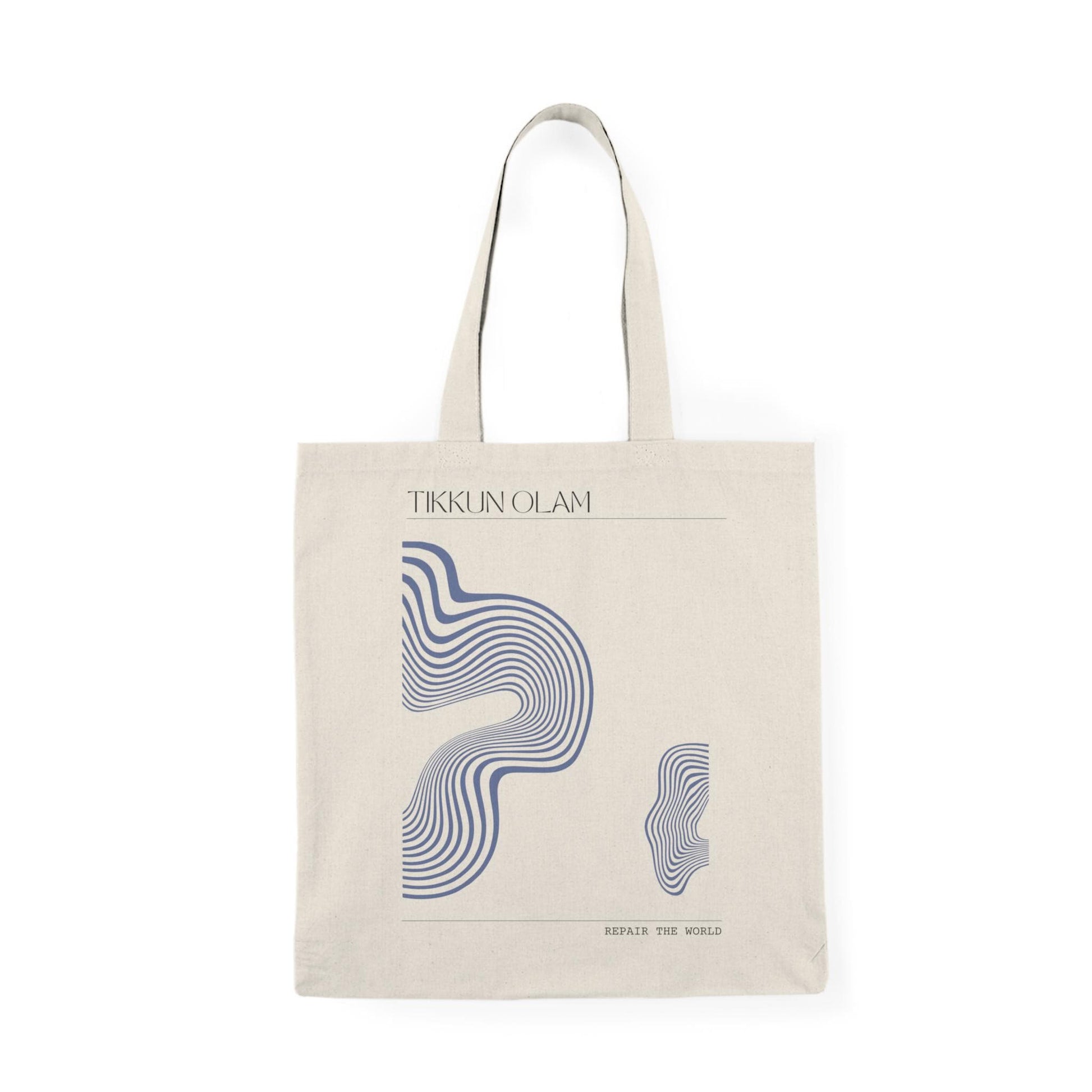 Tikkun Olam Jewish Tote Bag – Abstract Squiggle Art, Eco-Friendly Cotton