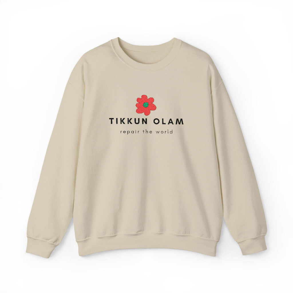 Embroidered Tikkun Olam Sweatshirt – Unisex Jewish Gift