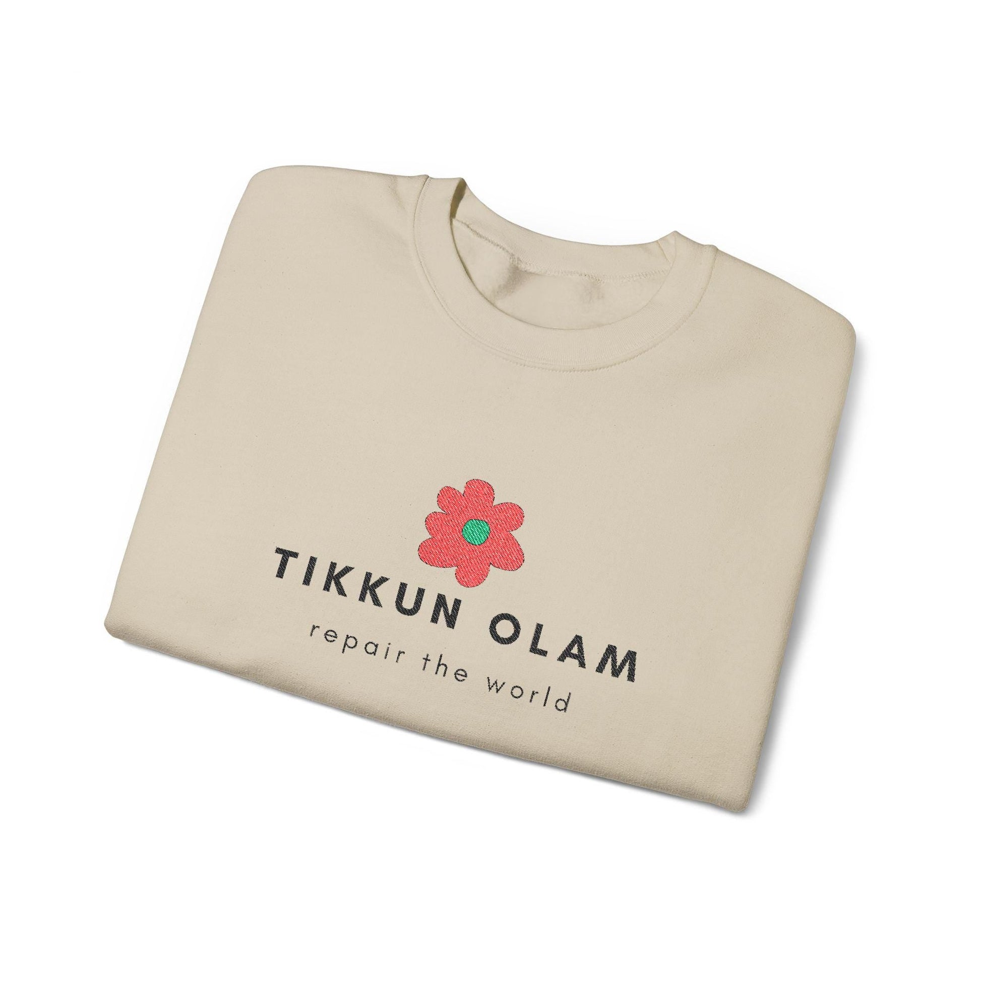 Embroidered Tikkun Olam Sweatshirt – Unisex Jewish Gift