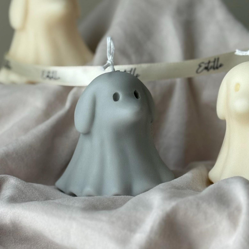 Halloween Dog Ghost Candle: Handmade Soy Wax Animal Gift