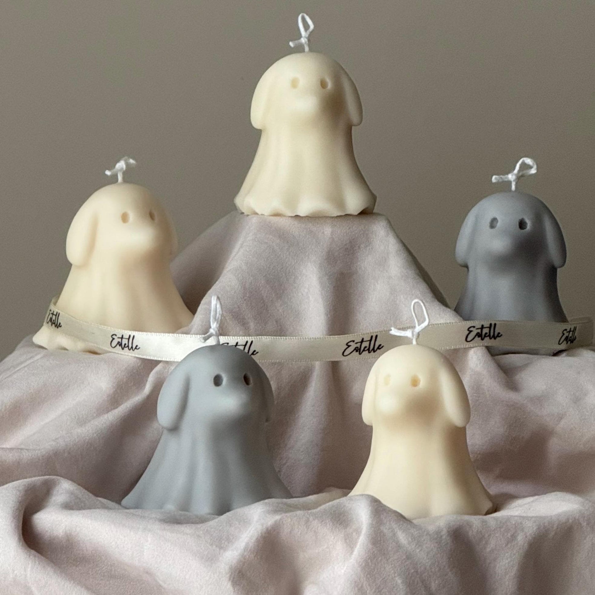Halloween Dog Ghost Candle: Handmade Soy Wax Animal Gift