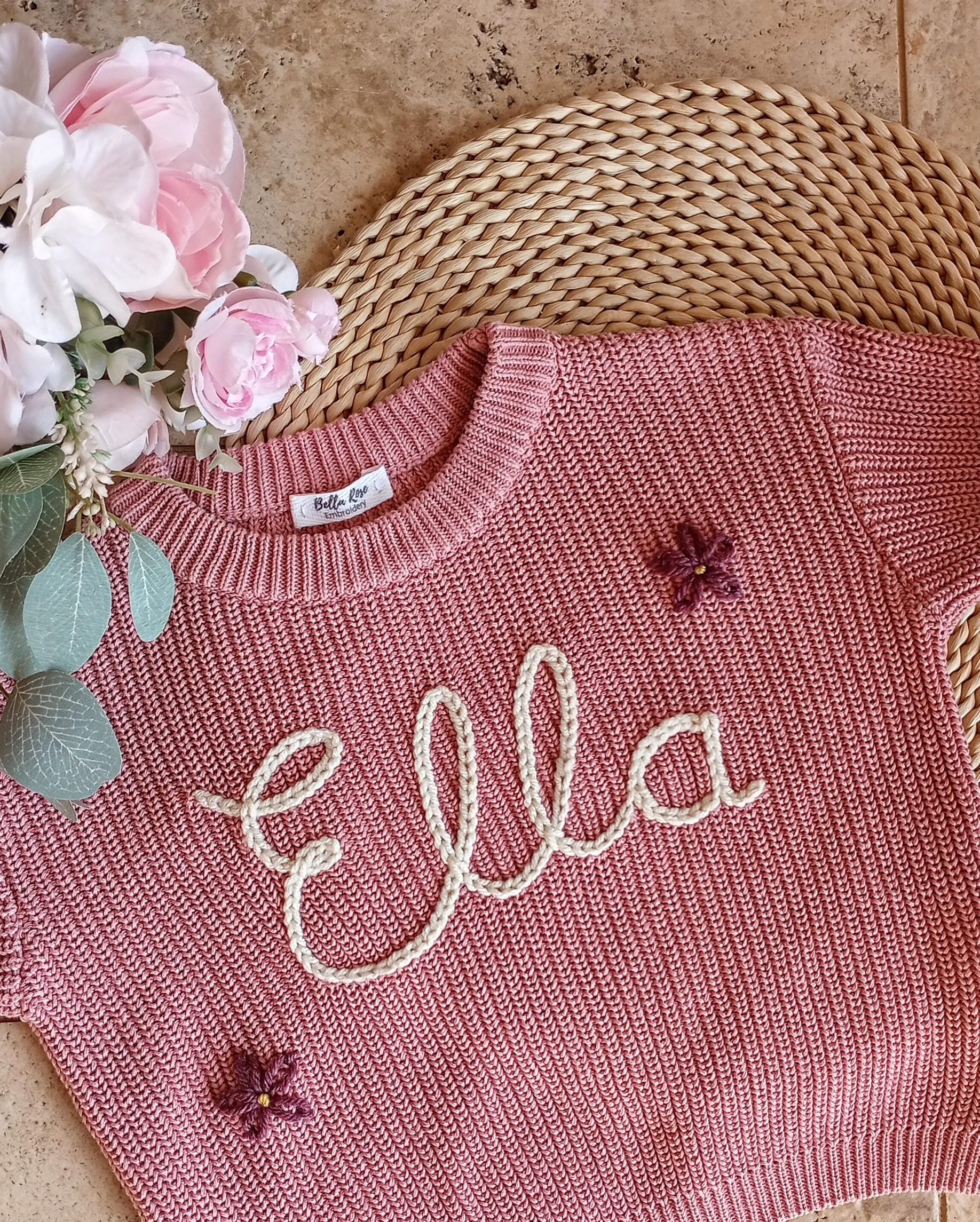 Name Sweater | Personalized | Infant toddler sizes | Hand Embroidered | Custom