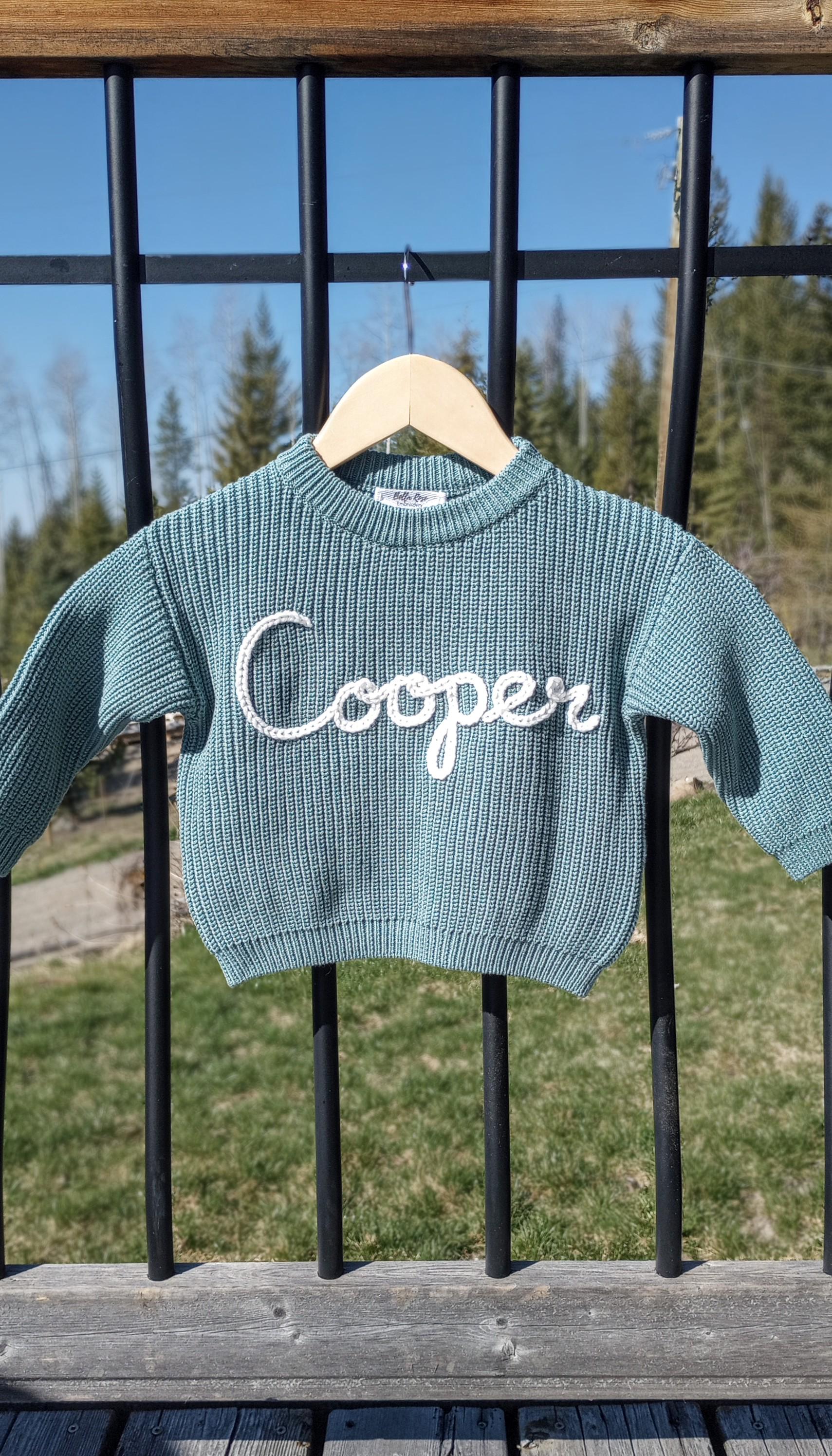 Name Sweater | Personalized | Infant toddler sizes | Hand Embroidered | Custom