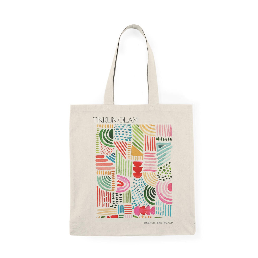 Tikkun Olam Tote Bag – Jewish Abstract Watercolor Art, Eco-Friendly