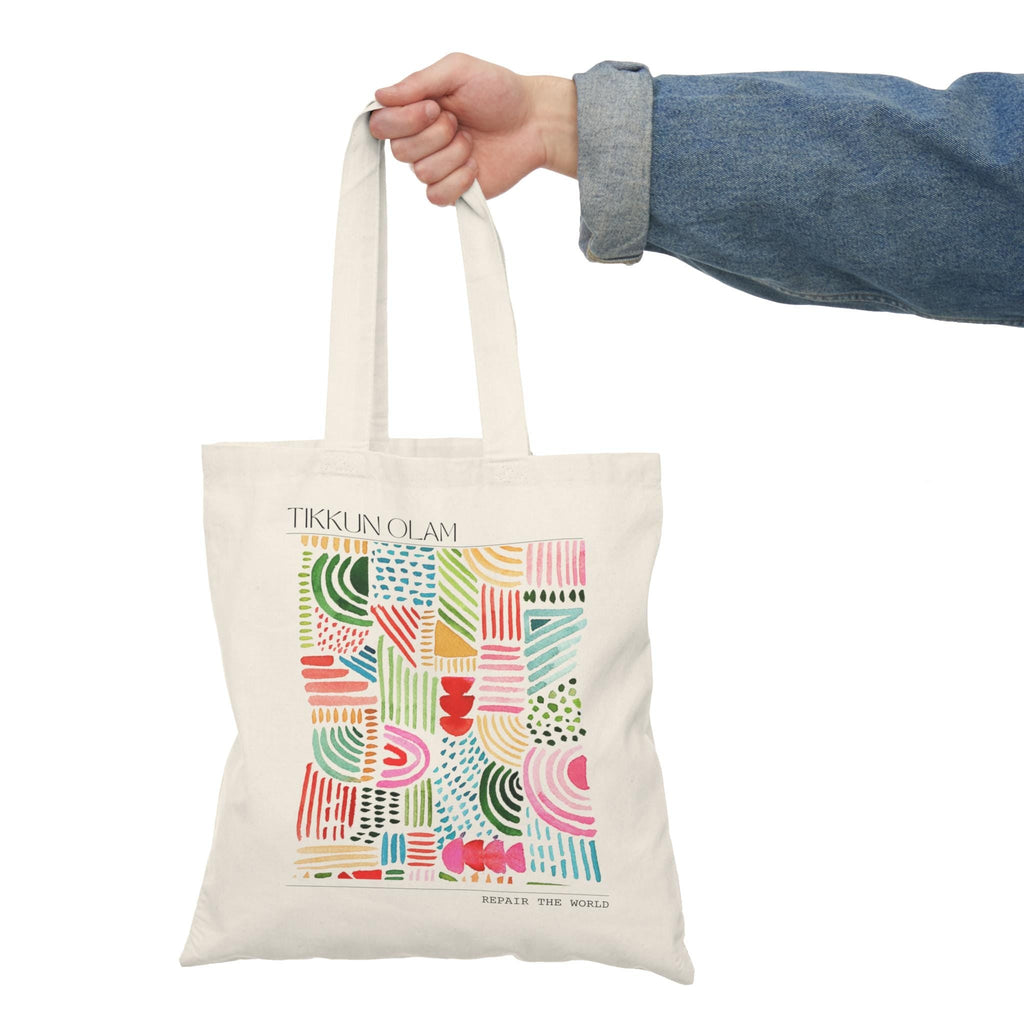 Tikkun Olam Tote Bag – Jewish Abstract Watercolor Art, Eco-Friendly
