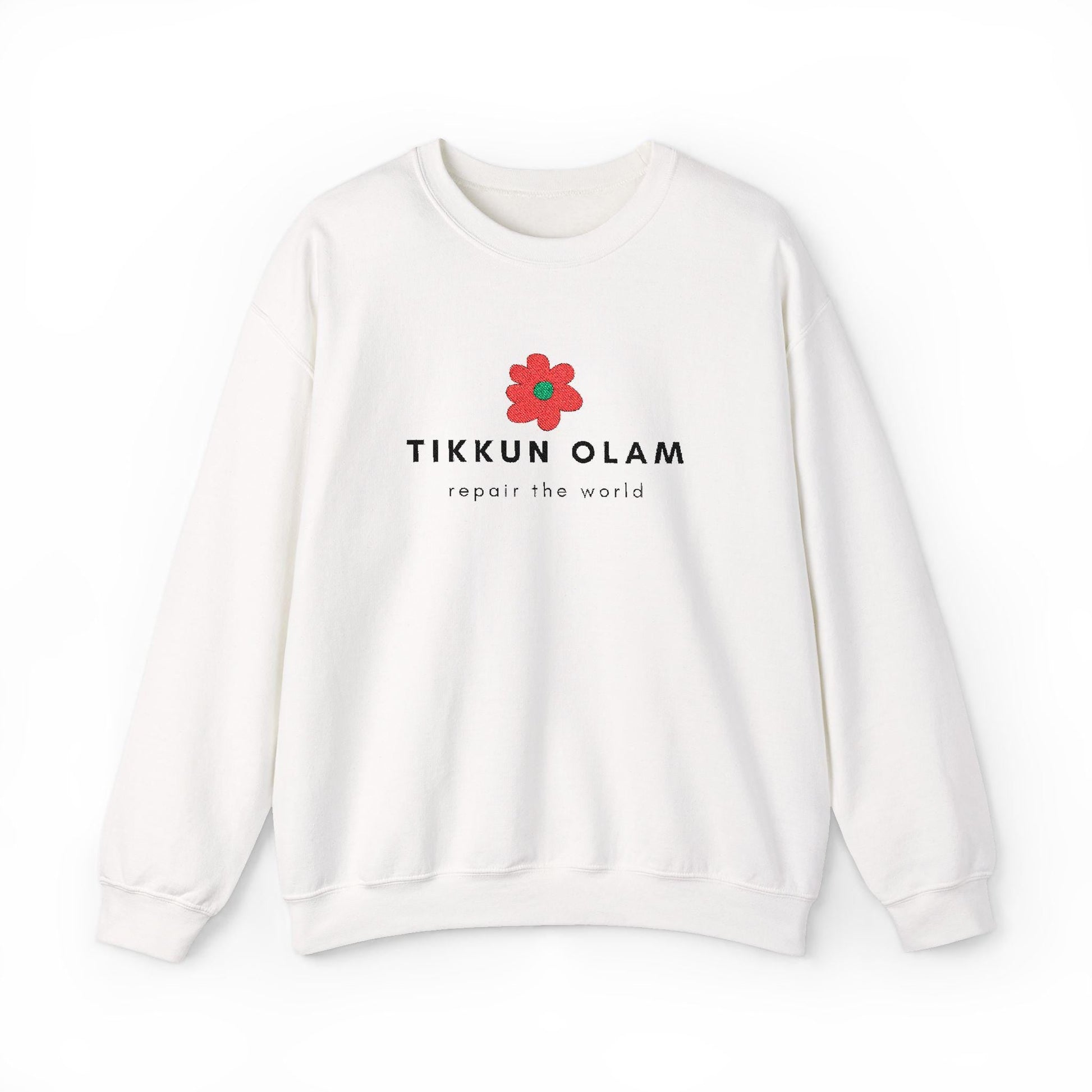 Embroidered Tikkun Olam Sweatshirt – Unisex Jewish Gift