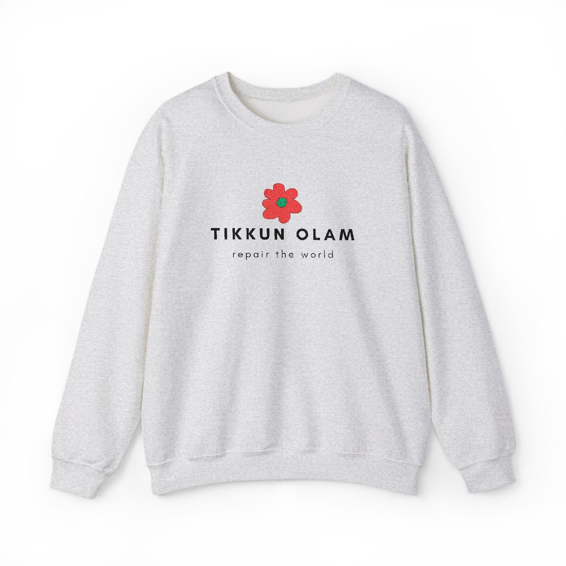 Embroidered Tikkun Olam Sweatshirt – Unisex Jewish Gift