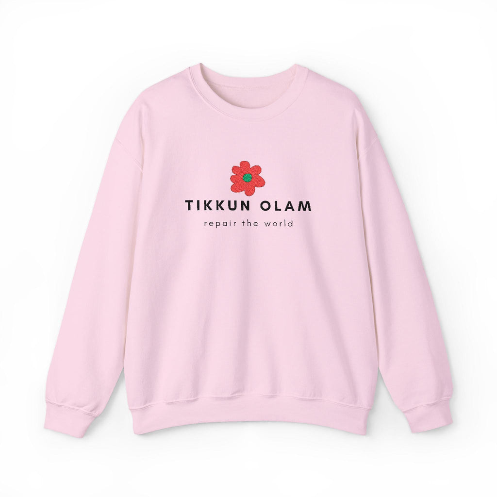 Embroidered Tikkun Olam Sweatshirt – Unisex Jewish Gift