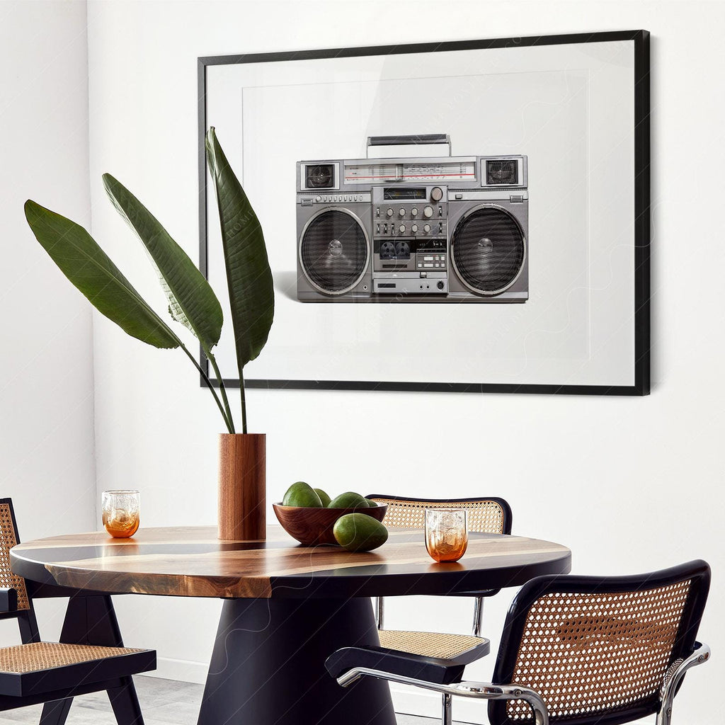 RC M90 Boombox Art Print – 80s Hip Hop Retro Music Wall Decor