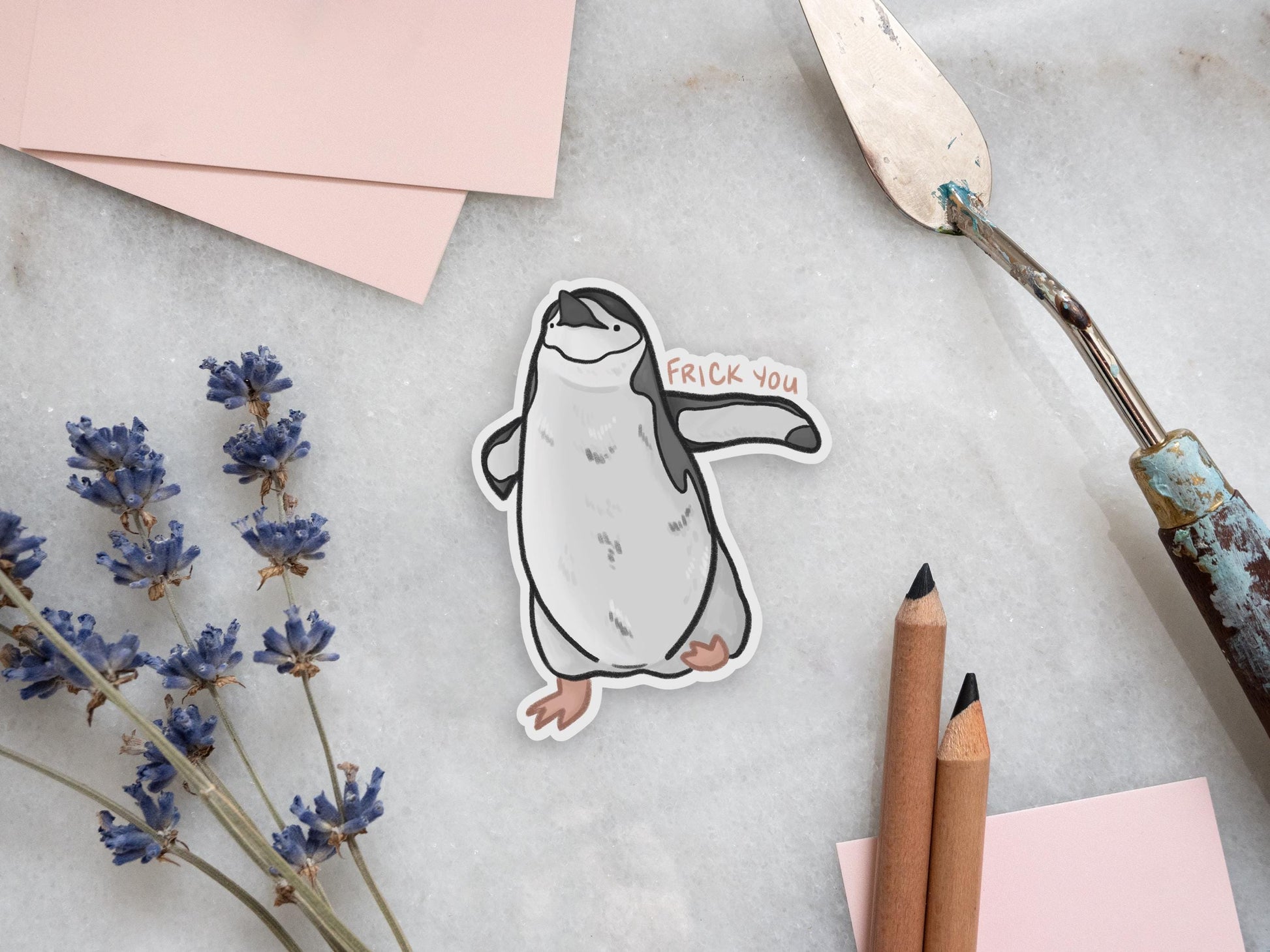 Angry Penguin Sticker | Funny Animal Vinyl Decal | Gift for Animal Lovers