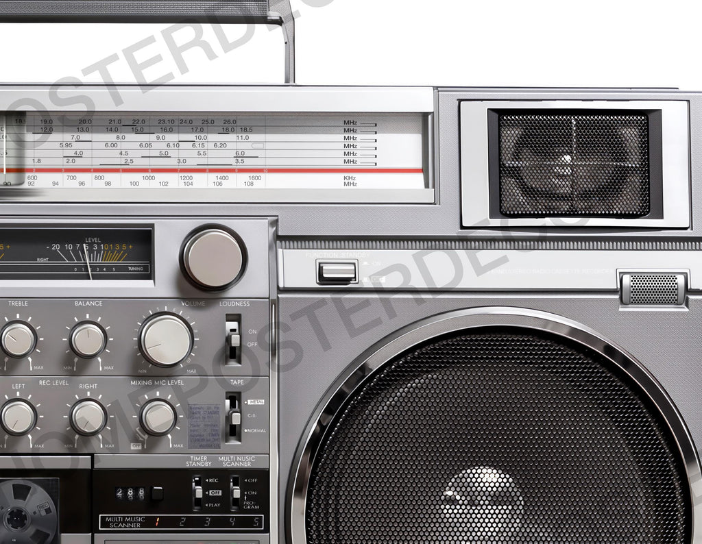 RC M90 Boombox Art Print – 80s Hip Hop Retro Music Wall Decor