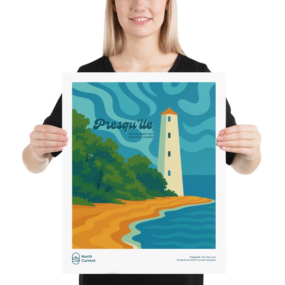 Presqu'ile Retro Ontario Park Poster – Vintage-Style Travel Print, 1960s Midcentury Design | 12x16, 16x20, 18x24, 24x36 Wall Art