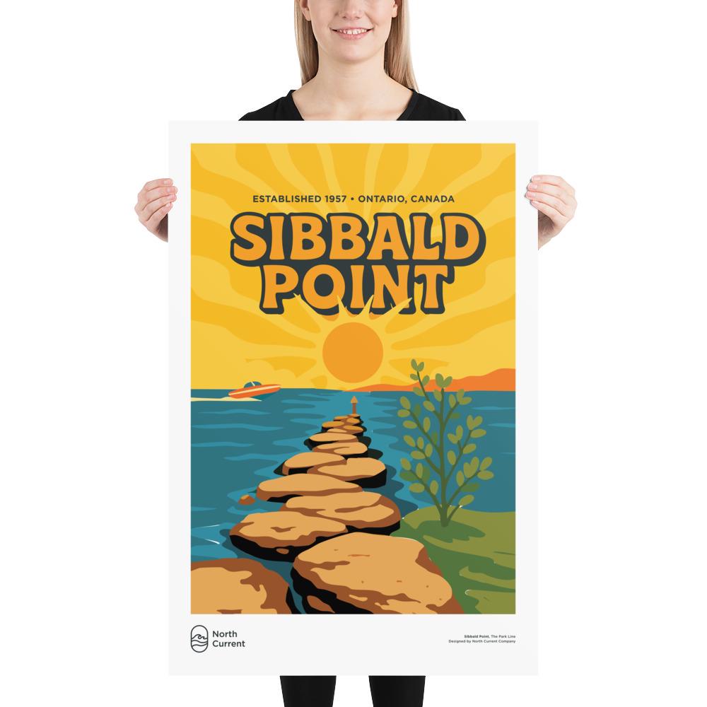 Sibbald Point Retro Ontario Park Poster – Vintage-Style Travel Print, 1960s Midcentury Design | 12x16, 16x20, 18x24, 24x36 Wall Art