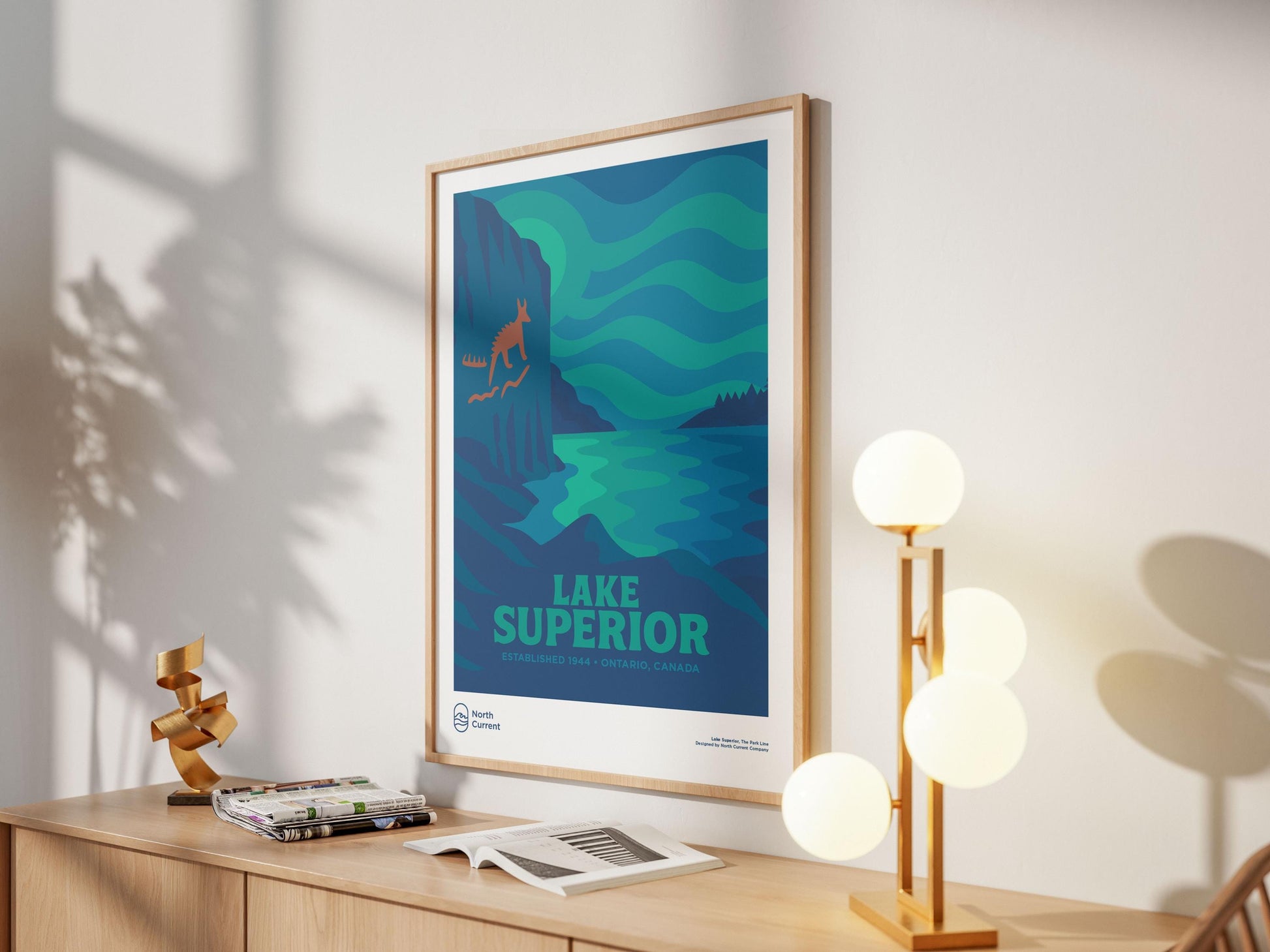 Lake Superior Travel Poster: Mid-Century Ontario Park Art Print