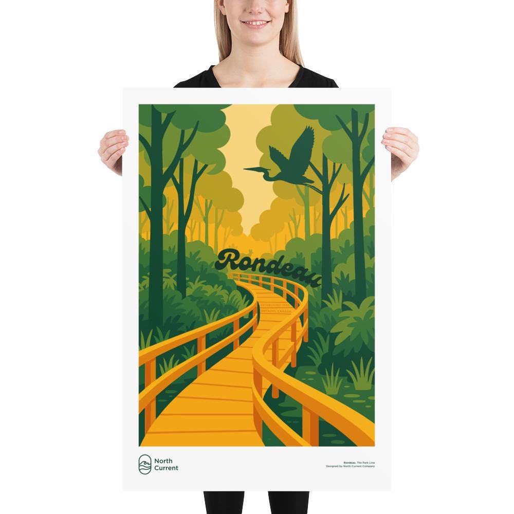 Rondeau Retro Ontario Park Poster – Vintage-Style Travel Print, 1960s Midcentury Design | 12x16, 16x20, 18x24, 24x36 Wall Art