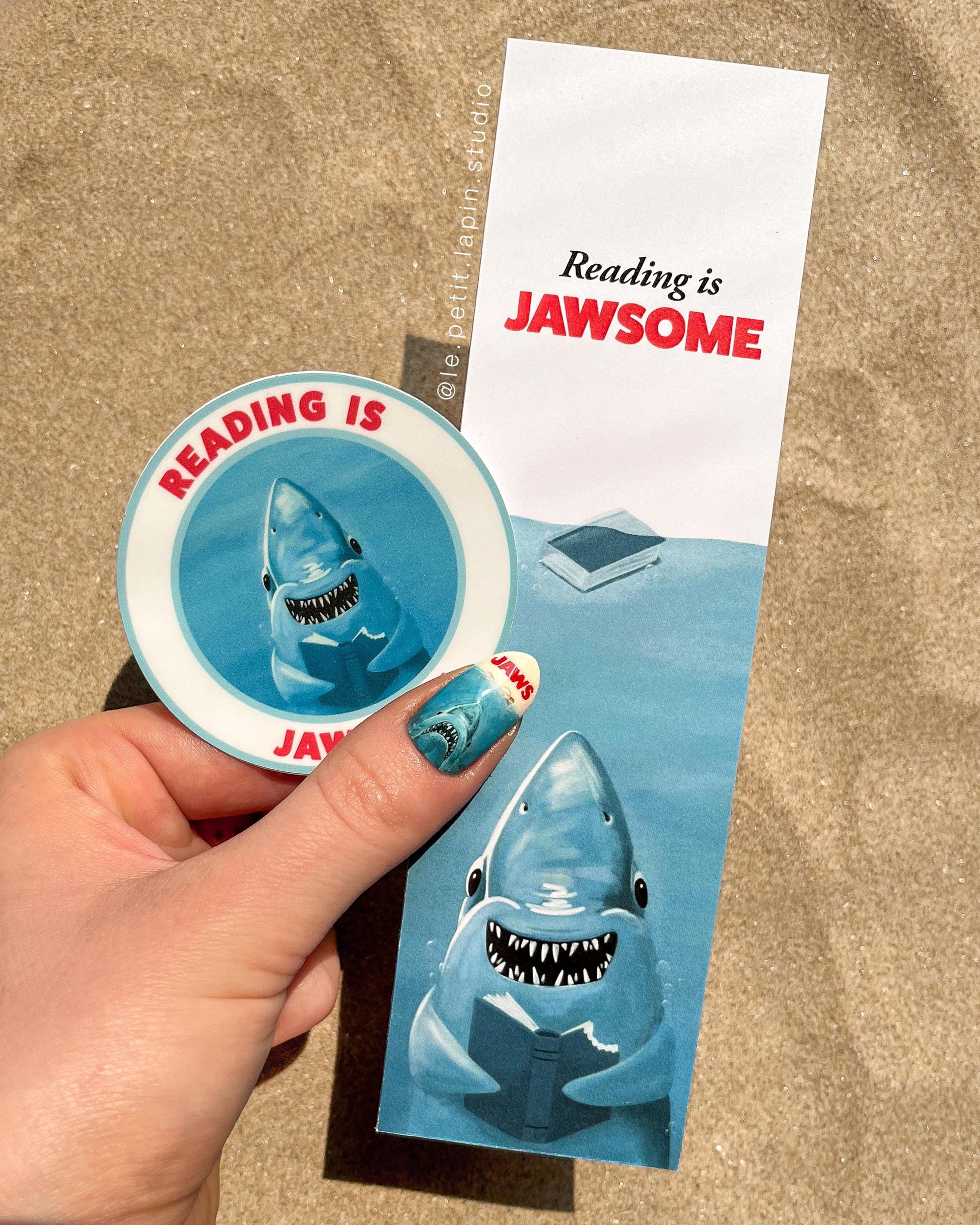 Shark Bookmark | Ocean Marinelife Bookmark | Bookclub Gift | Great White Shark Bookmark | Shark Week