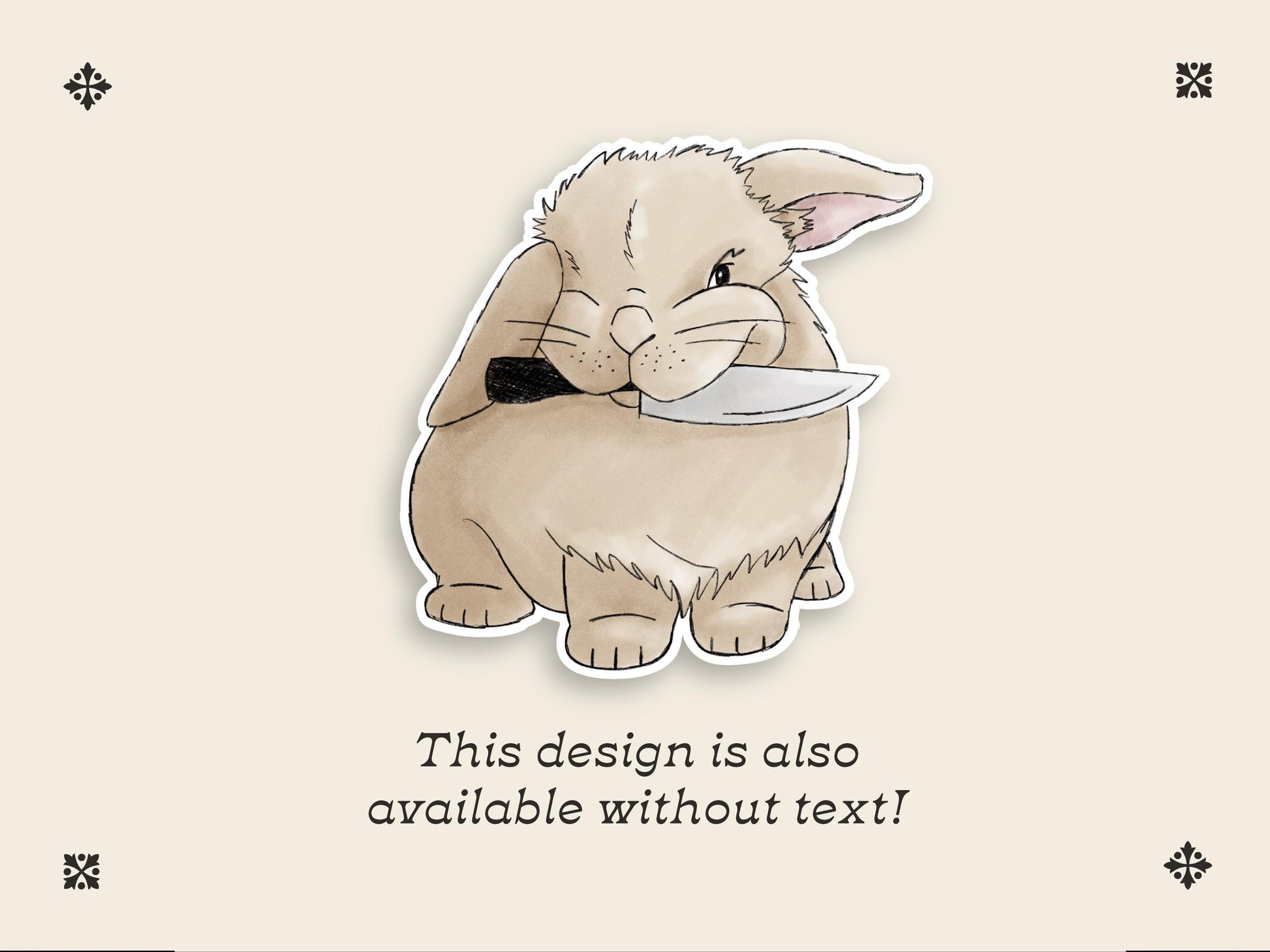 Cute Bunny Sticker | Angry Bunny Sticker | Death to AI Sticker | Gift for Artists