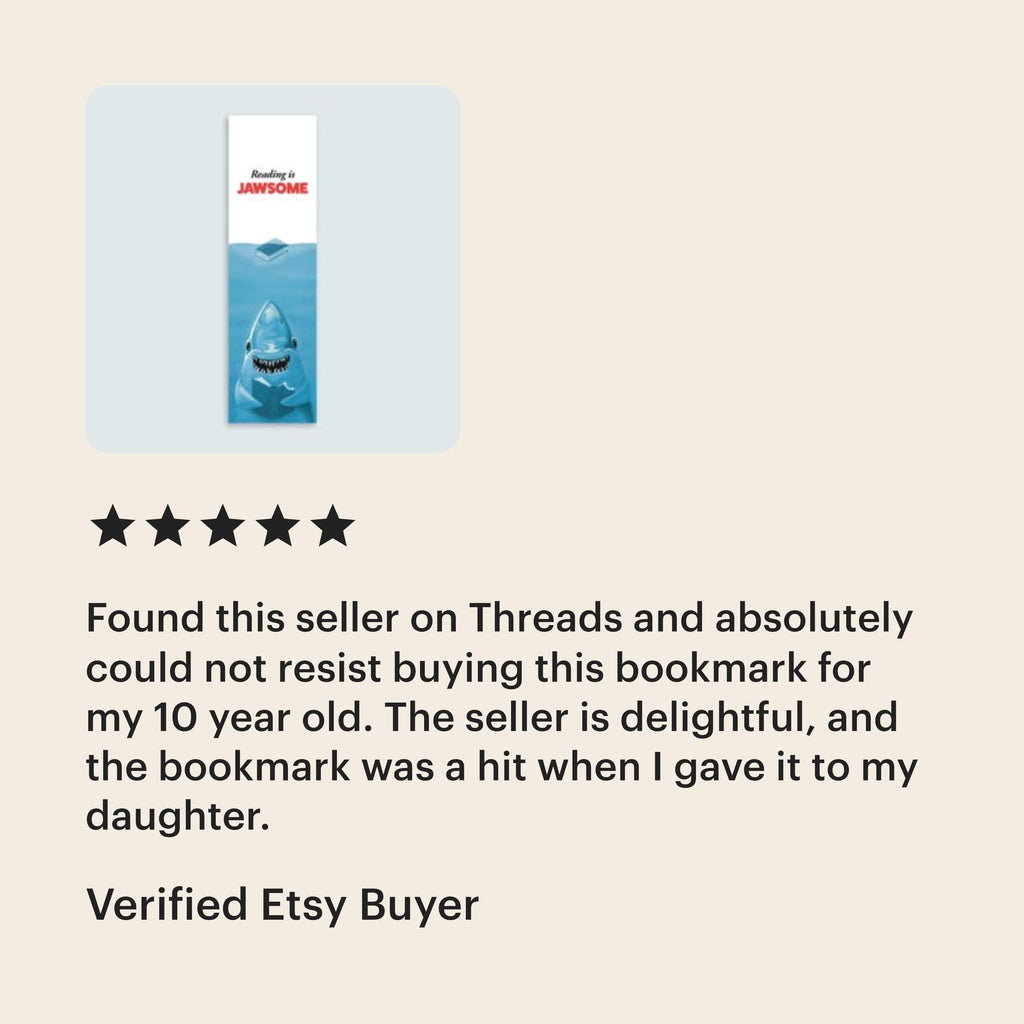 Shark Bookmark | Ocean Marinelife Bookmark | Bookclub Gift | Great White Shark Bookmark | Shark Week