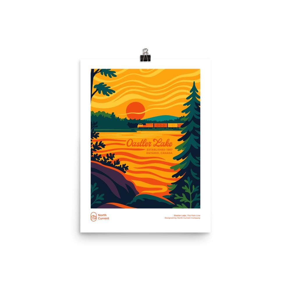 Oastler Lake Retro Ontario Park Poster – Vintage-Style Travel Print, 1960s Midcentury Design | 12x16, 16x20, 18x24, 24x36 Wall Art
